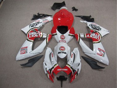 White Lucky Strike Red Motul 2005-2006 Suzuki GSXR 1000 Motorcycle Fairings