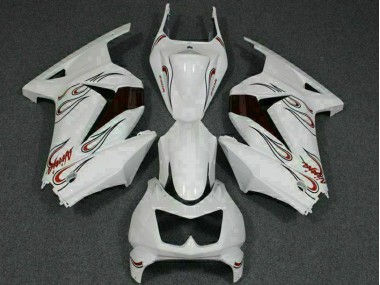 White Red 2008-2012 Kawasaki EX250 Motorcycle Fairings