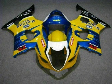 Yellow Blue 2003-2004 Suzuki GSXR 1000 Motorcycle Fairings