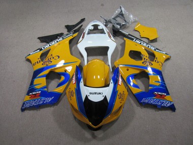 Yellow Blue Corona Extra 2003-2004 Suzuki GSXR 1000 Motorcycle Fairings